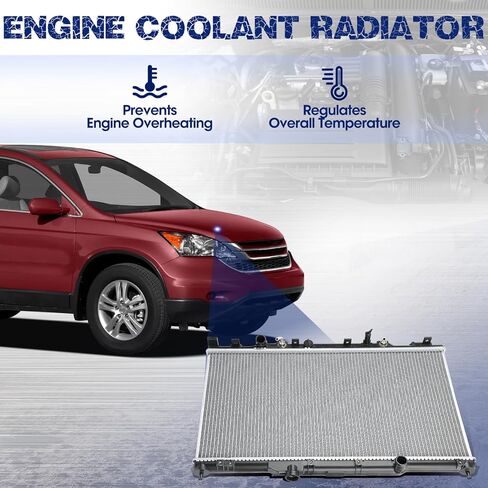 Engine Coolant Radiator with Transmission Oil Cooler, Fit for Honda CR-V 2002-2006 L4 2.4L, Automatic Transmission, OE 2443, 19010PPAA51, 19010PPAA52, 190PNB9011M in Saudi Arabia