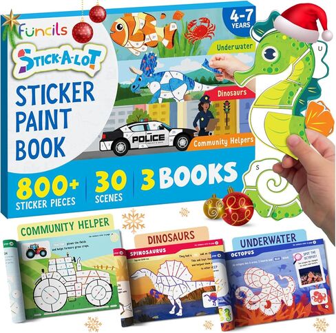 Dot Art Activity - Unicorn & Princess Sticker Art Kit, Arts and Crafts for Kids, Toddler Craft Supplies, Gifts for Boys & Girls Ages 3, 4, 5, 6, 7 Year Old - Kids Travel Activities & Toys in Kuwait