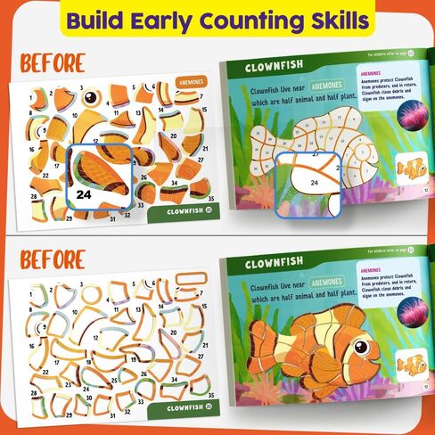 Dot Art Activity - Unicorn & Princess Sticker Art Kit, Arts and Crafts for Kids, Toddler Craft Supplies, Gifts for Boys & Girls Ages 3, 4, 5, 6, 7 Year Old - Kids Travel Activities & Toys in Kuwait