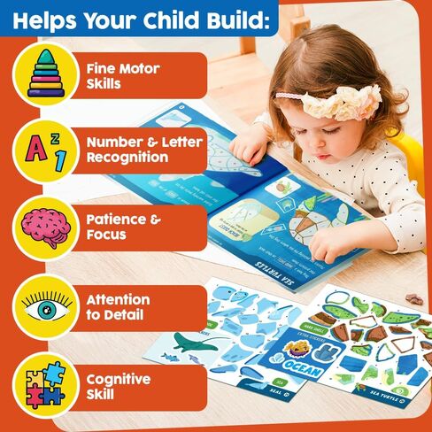 Dot Art Activity - Unicorn & Princess Sticker Art Kit, Arts and Crafts for Kids, Toddler Craft Supplies, Gifts for Boys & Girls Ages 3, 4, 5, 6, 7 Year Old - Kids Travel Activities & Toys in Kuwait