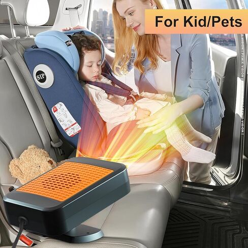 Car Heater,12V 200W Portable Fast Heating Defroster Automobile Windshield Fast Heaters Car Heater That Plugs into Cigarette Lighter for Car, SUV, Trucks (Orange Black) in Saudi Arabia