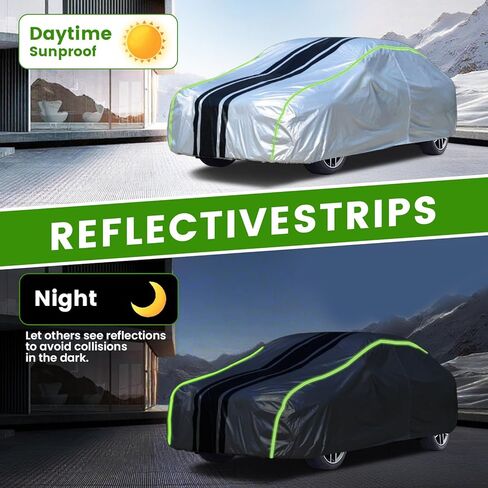 غطاء سيارة متعدد الطبقات مقاوم للماء لجميع الأحوال الجوية لسيارة Toyota Camry 2002-2026/Nissan Altima 2002-2026/Honda Accord Sedan/Coupe 2001-2026، حماية مخصصة من الأشعة فوق البنفسجية للمطر الثلجي in Kuwait