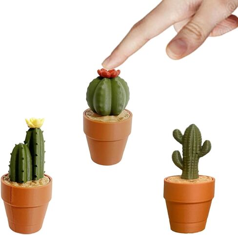 Clicky Cacti Fidget Toy - 3D Printed Tactile Stress Reliever with Mechanical Keyboard Feel | Pocket-Sized Desk Toy, Fun Gift for Cactus Lovers, Office & Home Decor in Saudi Arabia