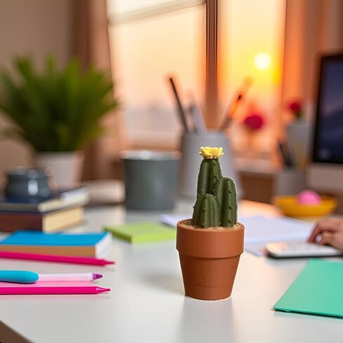 Clicky Cacti Fidget Toy - 3D Printed Tactile Stress Reliever with Mechanical Keyboard Feel | Pocket-Sized Desk Toy, Fun Gift for Cactus Lovers, Office & Home Decor in Saudi Arabia