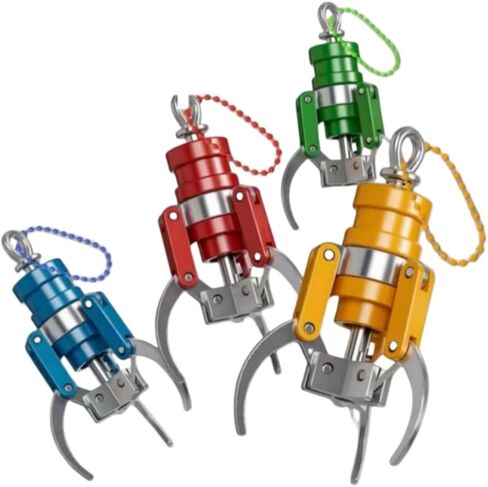 4 قطع من سلسلة مفاتيح Claw Grabber Fidget للبالغين - لعبة مكتبية حسية لتخفيف التوتر، تخفيف القلق في المكتب مع وظيفة الضغط والضغط، ملحق DIY، هدايا للبالغين لتخفيف التوتر بمرور الوقت in Kuwait