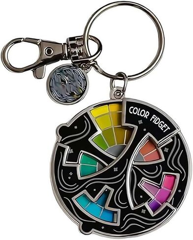 Color Fidget Wheel Keychain, 20 Hues Color Fidget Enamel with Interactive Wheel, Stress & Anxiety Relief Key Ring,Cute Enamel Wheel Gifts for Artists,Women,Men (Keychain 1pc) in Kuwait