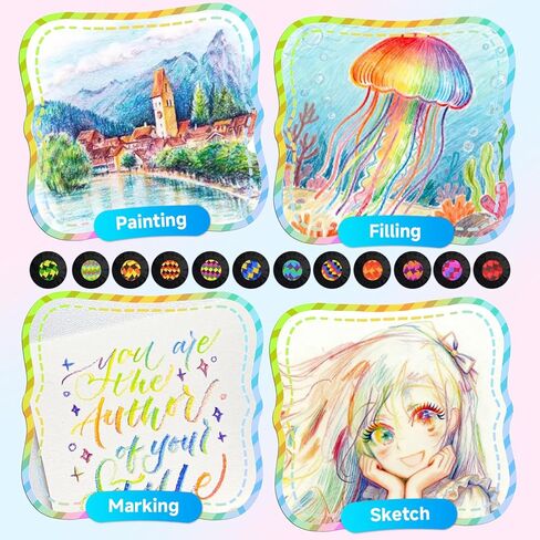 أقلام قوس قزح، 12 قلم رصاص ملون بألوان قوس قزح، قلم رصاص ممتع، لوازم فنية للأطفال، هدايا عيد الميلاد للأطفال من عمر 8 إلى 12 سنة، سلة عيد الفصح in Kuwait