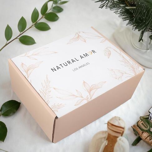 Natural Amor - مجموعة هدايا سبا خضراء للنساء - هدية حمام غابة النعناع لها - 5 قطع هدية للاستحمام والجسم بما في ذلك قالب الصابون والشمعة وقنابل الحمام in Kuwait