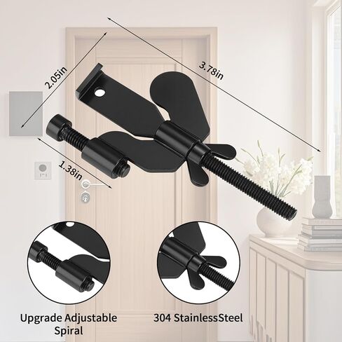 Portable Door Lock, Adjustable Portable Door Lock, Travelers Doors Safety Locks from Inside Bedroom Apartment Security Travel Gifts Essentials, Black in Saudi Arabia