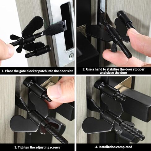Portable Door Lock, Adjustable Portable Door Lock, Travelers Doors Safety Locks from Inside Bedroom Apartment Security Travel Gifts Essentials, Black in Saudi Arabia