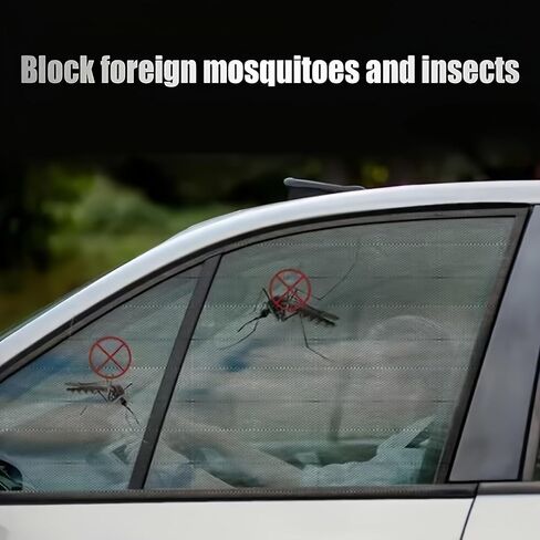 2pcs Car Side Window Sunshades, UV Protection, Breathable Mesh Fabric, Easy Install in Saudi Arabia