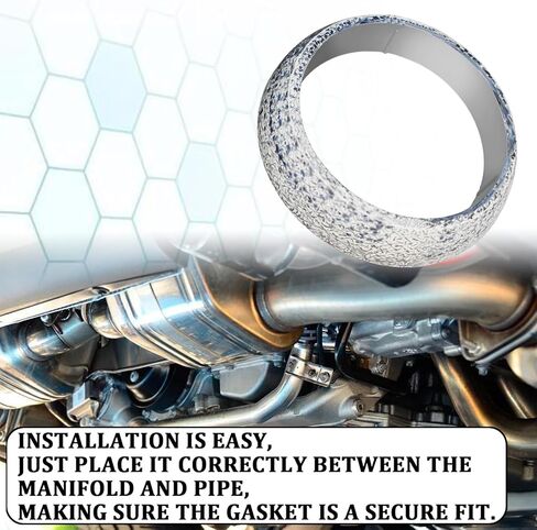 2.5inch/65MM Exhaust Manifold Gasket Seal Manifold Donut Leakproof Muffler Flange Gasket, Graphite Construction Donut Gaskets Seal Muffler Ring Prevent Leaking Between Exhaust Pipe and Manifold in Saudi Arabia