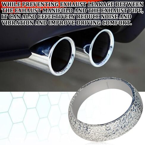 2.5inch/65MM Exhaust Manifold Gasket Seal Manifold Donut Leakproof Muffler Flange Gasket, Graphite Construction Donut Gaskets Seal Muffler Ring Prevent Leaking Between Exhaust Pipe and Manifold in Saudi Arabia