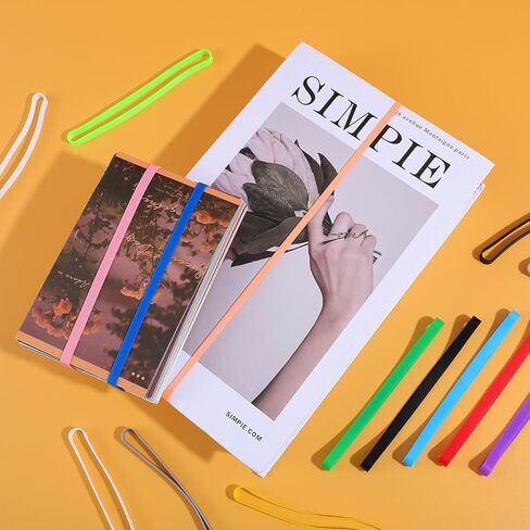 15 Pcs Colorful Silicone Rubber Bands, 5.5 inch Planner Elastic Wrapping Bands for Notebook Office Outdoor Gear Gifts Packing Crab Traps Art Cooking Exercise in Saudi Arabia