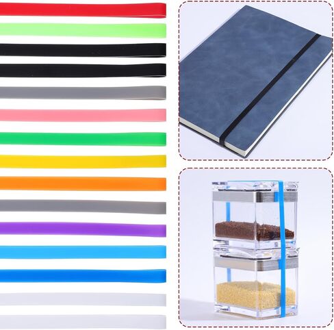 15 Pcs Colorful Silicone Rubber Bands, 5.5 inch Planner Elastic Wrapping Bands for Notebook Office Outdoor Gear Gifts Packing Crab Traps Art Cooking Exercise in Saudi Arabia