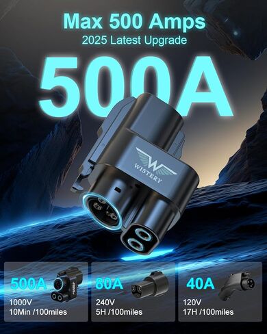 2025 ترقية NACS إلى محول CCS [بحد أقصى 500 أمبير 1000 فولت]، شاحن تسلا الفائق إلى محول شاحن CCS1، محول شاحن تسلا سريع الشحن متوافق مع فورد وريفيان وجنرال موتورز وفولفو وبولستار in Kuwait