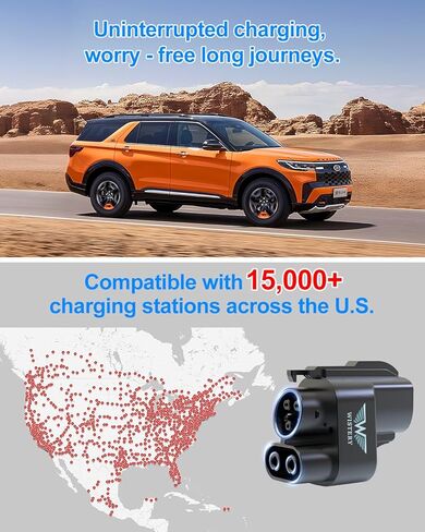 2025 ترقية NACS إلى محول CCS [بحد أقصى 500 أمبير 1000 فولت]، شاحن تسلا الفائق إلى محول شاحن CCS1، محول شاحن تسلا سريع الشحن متوافق مع فورد وريفيان وجنرال موتورز وفولفو وبولستار in Kuwait