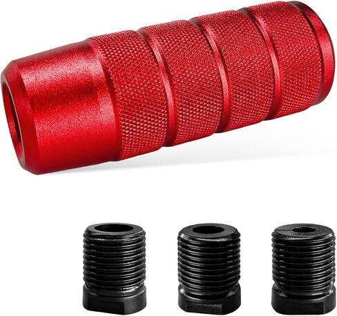 Car Shifter Knob, Aluminum Alloy Cool Car Gear Lever Stick Shifter Handle with 3 Adapters, Shifter Gear Knob Lever for Most Manual Automatic Vehicles, Car Accessories (Black) in Saudi Arabia