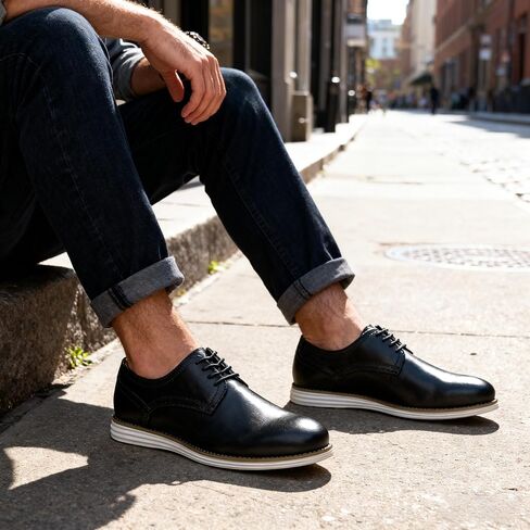 Vostey Men's Dress Shoes Leather Casual Dress Shoes for Men Leather Business Oxford Shoes for Men in Kuwait