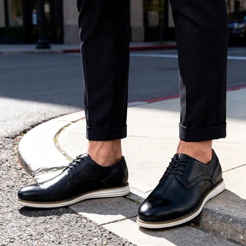 Vostey Men's Dress Shoes Leather Casual Dress Shoes for Men Leather Business Oxford Shoes for Men in Kuwait