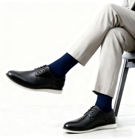 Vostey Men's Dress Shoes Leather Casual Dress Shoes for Men Leather Business Oxford Shoes for Men in Kuwait