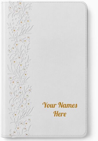 Hope Harbor Personalized Bride’s Bible with Custom Text & Design Printed Cover, KJV, White, King James Version, Red Letter Edition, Comfort Print, Faux Leather in Saudi Arabia