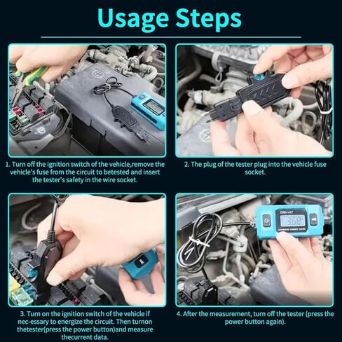 Automotive Circuit Tester, 0.01-19.99A Fuse Current Tester with Blue Backlit LCD & Front Work Light for Car Truck Diagnostic, CNBJ-611 (1pc) in Saudi Arabia