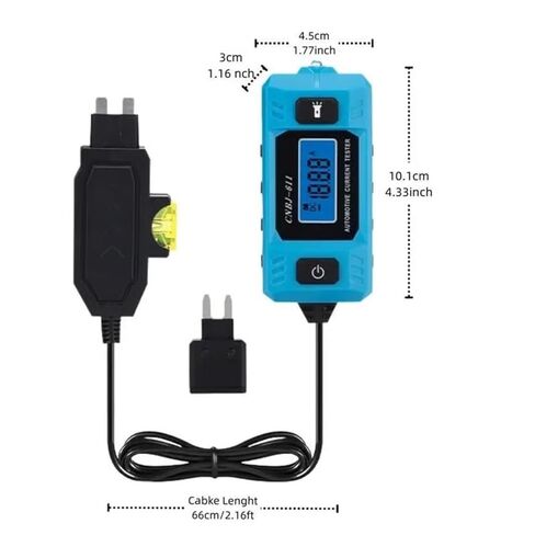 Automotive Circuit Tester, 0.01-19.99A Fuse Current Tester with Blue Backlit LCD & Front Work Light for Car Truck Diagnostic, CNBJ-611 (1pc) in Saudi Arabia