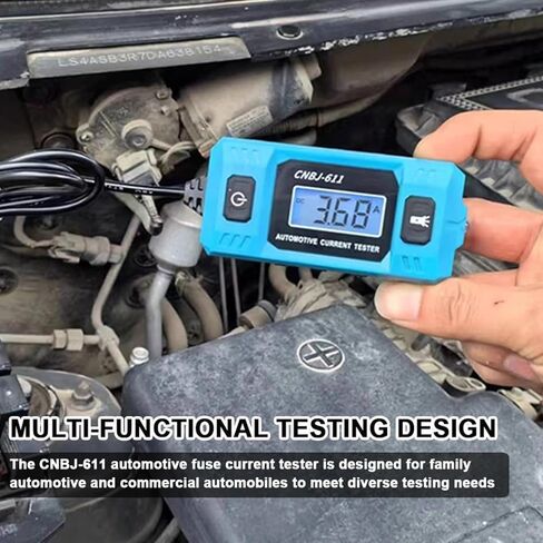 Automotive Circuit Tester, 0.01-19.99A Fuse Current Tester with Blue Backlit LCD & Front Work Light for Car Truck Diagnostic, CNBJ-611 (1pc) in Saudi Arabia