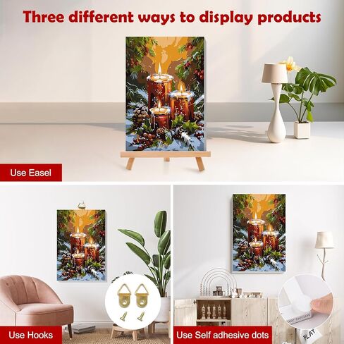 MOGTAA Christmas Paint by Numbers Kit for Adults Beginners with Frame, Jesus Nativity Adult Paint by Number Kits on Canvas with Easel, Easy DIY Oil Painting Kits for Home Decor, 8x12in in Saudi Arabia