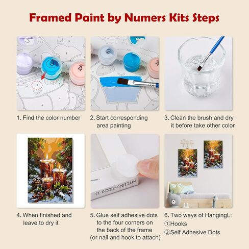 MOGTAA Christmas Paint by Numbers Kit for Adults Beginners with Frame, Jesus Nativity Adult Paint by Number Kits on Canvas with Easel, Easy DIY Oil Painting Kits for Home Decor, 8x12in in Saudi Arabia