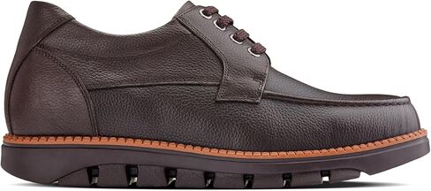 CALTO Men's Invisible Height Increasing Elevator Shoes - Pebble Grain Leather Lace-up Casual Shoes - 3 Inches Taller in Saudi Arabia