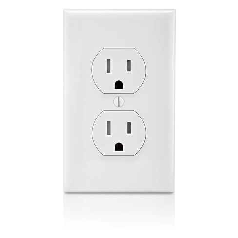 Leviton T5320-I Straight Blade Tamper Resistant Duplex Receptacle, 125 V, 15 A, 2 Pole, 3 Wire, 1 Pack, Ivory in Saudi Arabia