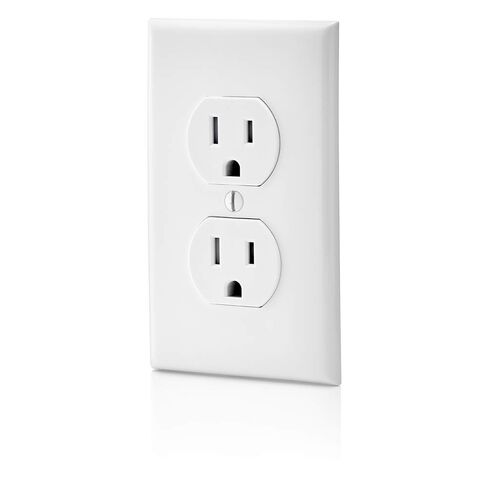 Leviton T5320-I Straight Blade Tamper Resistant Duplex Receptacle, 125 V, 15 A, 2 Pole, 3 Wire, 1 Pack, Ivory in Saudi Arabia