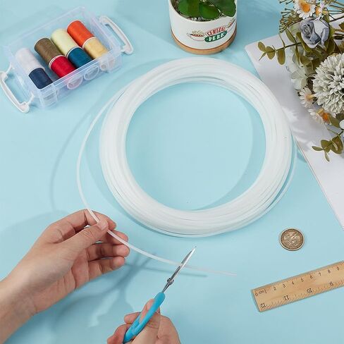 BENECREAT 27.3 Yards PE Plastic Modeling Strip, 3mm White Plastic Welt Cord Piping for Crochet, Knitting, Weaving or Trim in Garments, Cushions in Saudi Arabia