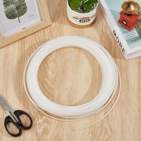 BENECREAT 27.3 Yards PE Plastic Modeling Strip, 3mm White Plastic Welt Cord Piping for Crochet, Knitting, Weaving or Trim in Garments, Cushions in Saudi Arabia