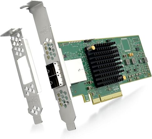 PCIe 3.0 x8 12G External SAS/SATA HBA RAID Controller Card, Broadcom 3008 Chip, Compatible with LSI 9300-8E, Mini SAS HD (SFF-8644) Connector, for Server/Storage Expansion in Kuwait
