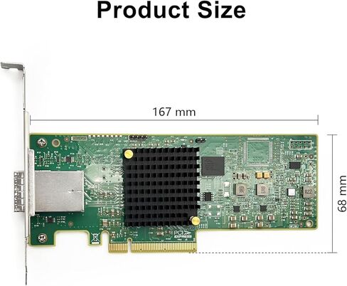 PCIe 3.0 x8 12G External SAS/SATA HBA RAID Controller Card, Broadcom 3008 Chip, Compatible with LSI 9300-8E, Mini SAS HD (SFF-8644) Connector, for Server/Storage Expansion in Kuwait