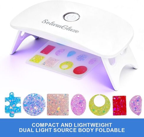 SolaraGlaze UV Resin with Light 240g Upgraded Hard Type Crystal Clear UV Resin Kit Ultraviolet Epoxy Resin Hard, Starter Kit for Craft Jewelry Making in Saudi Arabia