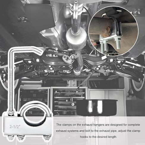 Exhaust Clamp with Hanger, 2.25" Exhaust Pipe Clamp Exhaust System Hanger Rear Muffler Hanger, Heavy Duty Universal Clamp On Exhaust Hanger for 2-1/4" Car Truck Exhaust Pipe (2.25 inch) in Saudi Arabia