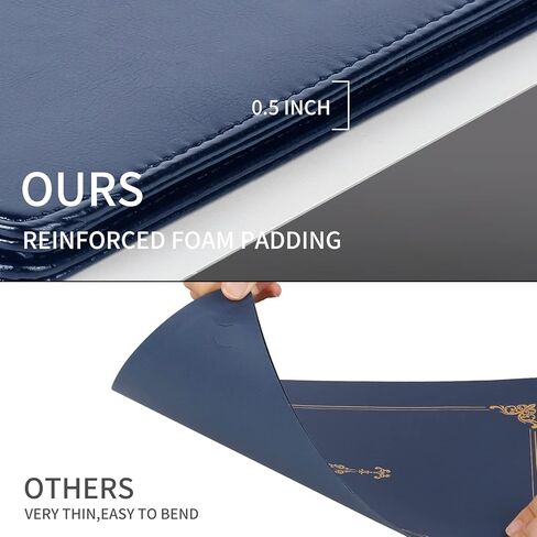 Certificate Holders Diploma Cover Padded Graduation Gifts US Citizenship Naturalization 8.5 x 11 - Blue Leather in Saudi Arabia
