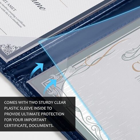 Certificate Holders Diploma Cover Padded Graduation Gifts US Citizenship Naturalization 8.5 x 11 - Blue Leather in Saudi Arabia