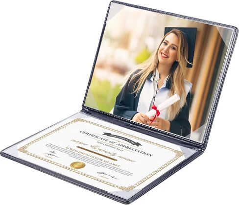 Certificate Holders Diploma Cover Padded Graduation Gifts US Citizenship Naturalization 8.5 x 11 - Blue Leather in Saudi Arabia