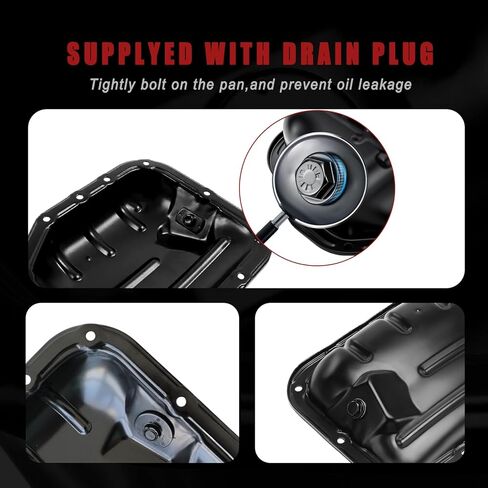AUCERAMIC Engine Oil Pan and Drain Plug 264-318 Lower Oil Pan Fit for Toyota Yaris 2007-2019 Prius 2001-2009 Echo 2000-2005 Scion xA xB 2004-2006 1.5L Replace # 12102-21010 in Saudi Arabia