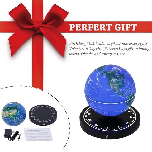 6" World Geographic Globes Floating Globe Lamp Anti Gravity 360 Rotating World Map with LED Light Magnetic Levitating Globe Home Office Desk Decor Creative Birthday Gifts in Saudi Arabia