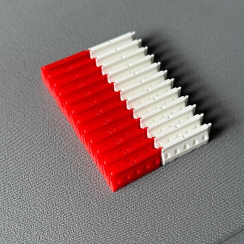 HO Scale (1:87) Interlocking Road Construction Barriers (24-Pack) – Model Railroad Scenery Accessories (White & Orange) in Saudi Arabia