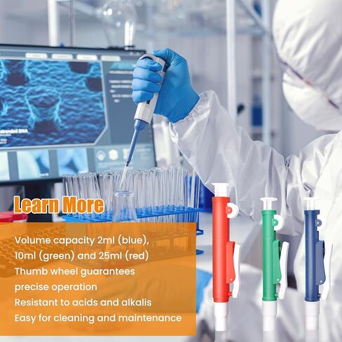 AMTAST Lab Pipettes Scientific Pipette Pump 10ml, Green in Kuwait