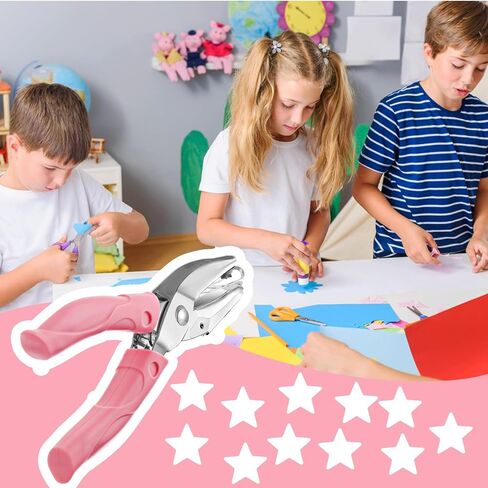 ثقب نجمة 1/4 بوصة ثقب صغير معدني محمول باليد على شكل نجمة ثقب خرامة مع مقبض ناعم، ثقب واحد لبطاقة القرط، خرامة ورق لمشاريع DIY، بطاقات مكتبية، تذكرة ملابس (نجمة) in Kuwait