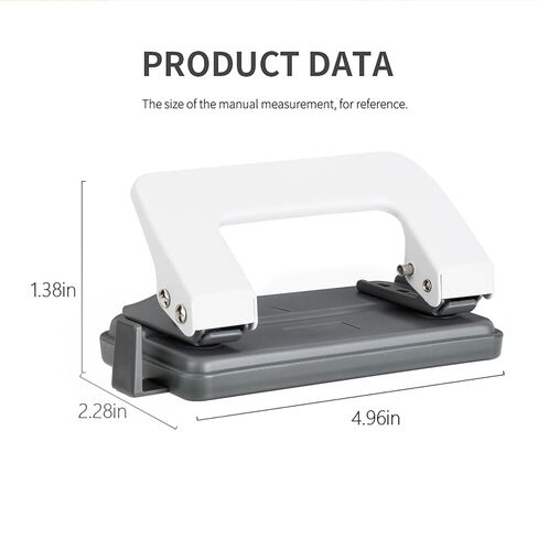 Premium 2 Hole Punch, 10 Sheet Capacity, Metal, Rubber Base, Easy-Clean Tray, Blue and White Randomly Shipped in Saudi Arabia