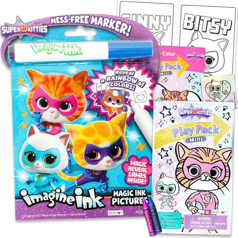 Disney Super Kitties Mini Coloring Book Set - Bundle with Play Pack with Coloring Book, Stickers, Crayons Plus Imagine Ink Mess-Free Coloring Pages Super Kitties Party Supplies in Saudi Arabia